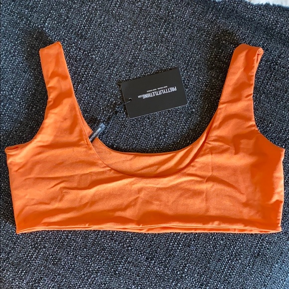 PRETTYLITTLETHING - Orange Scoop Neck Bikini - Picture 2 of 4